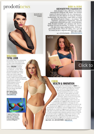 Lingerie BiBi&BiBi, une parution en Italie